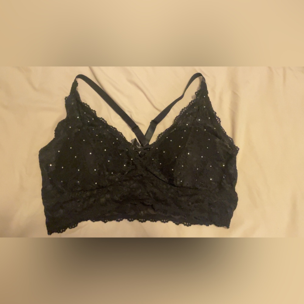 Torrid Black Lace Bralette with Sparkle
